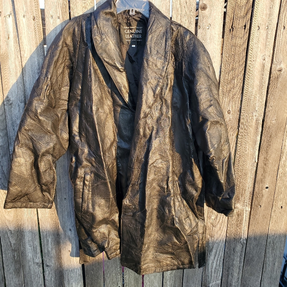 Italian Stone Designs Leather Jacket sz XXL